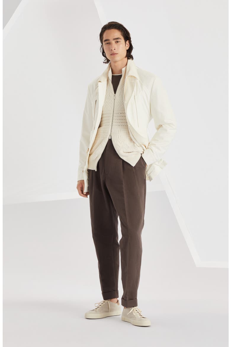 Gabardine trousers, Alternate, color, Coffee