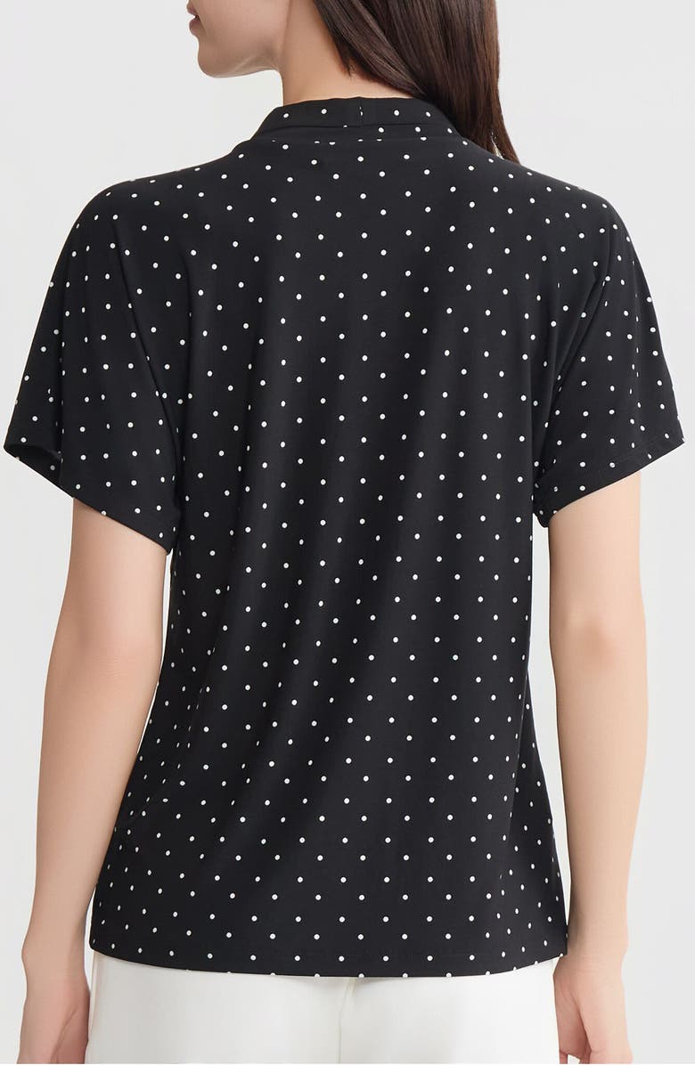 KASPER Polka Dot Pleated Shoulder Top, Alternate, color, 