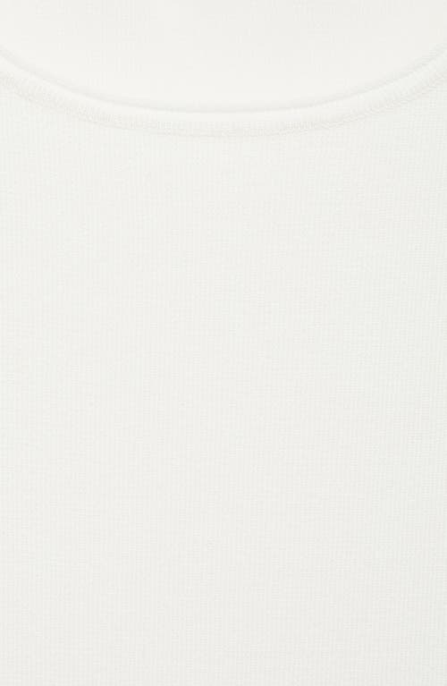 Mango Tie Side Ruched Knit T-shirt