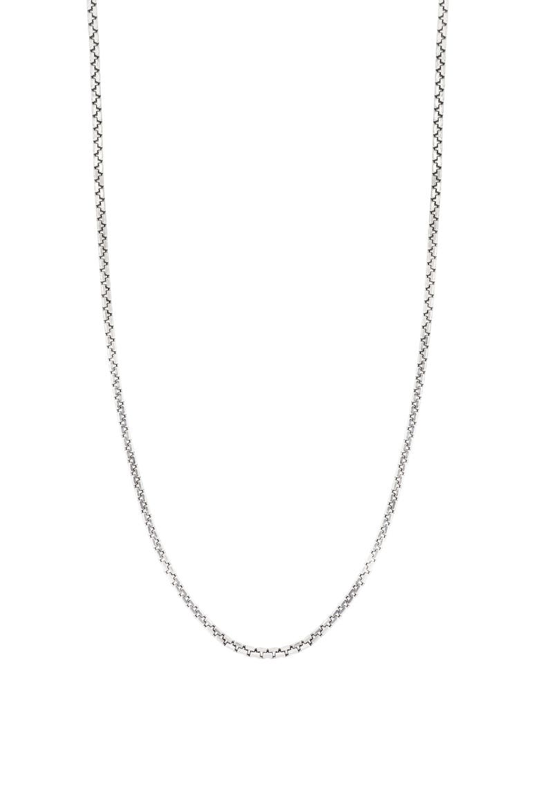 Men's 14K Gold Box Chain Necklace (Nordstrom Exclusive), Main, color, WHITE GOLD