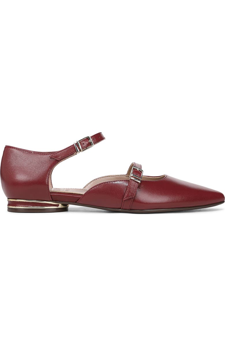 Naturalizer Harmony Ankle Strap Pointed Toe Flat, Alternate, color, Cranberry Red