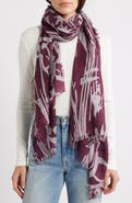 Nordstrom Eyelash Trim Print Cashmere 
Silk Wrap