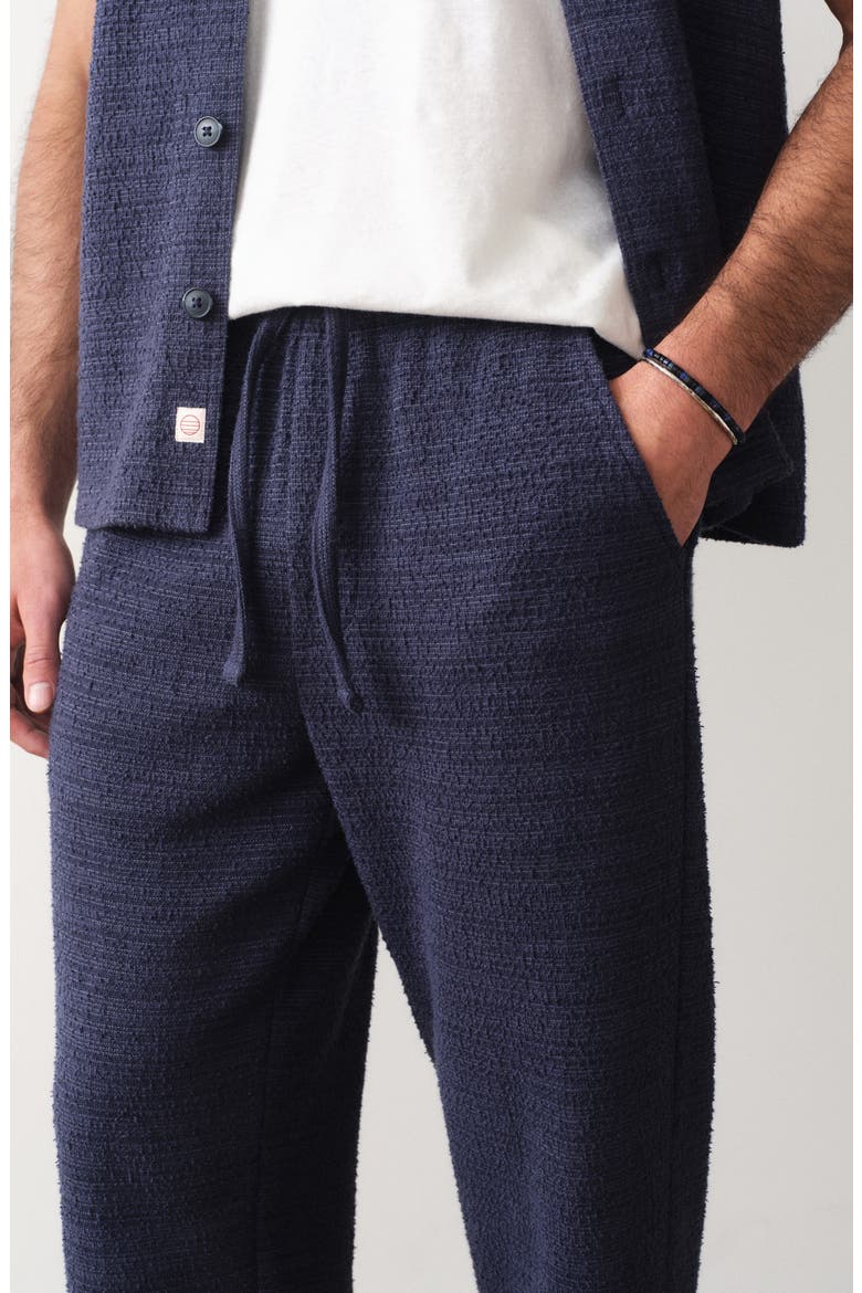 Hugo Cotton Bouclé Drawstring Pants, Alternate, color, NAVY
