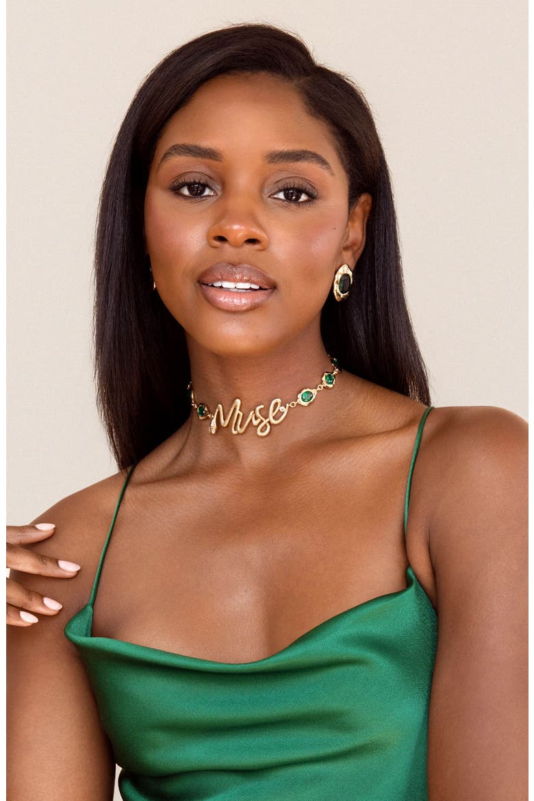 Muse Choker Necklace, Alternate, color, GREEN