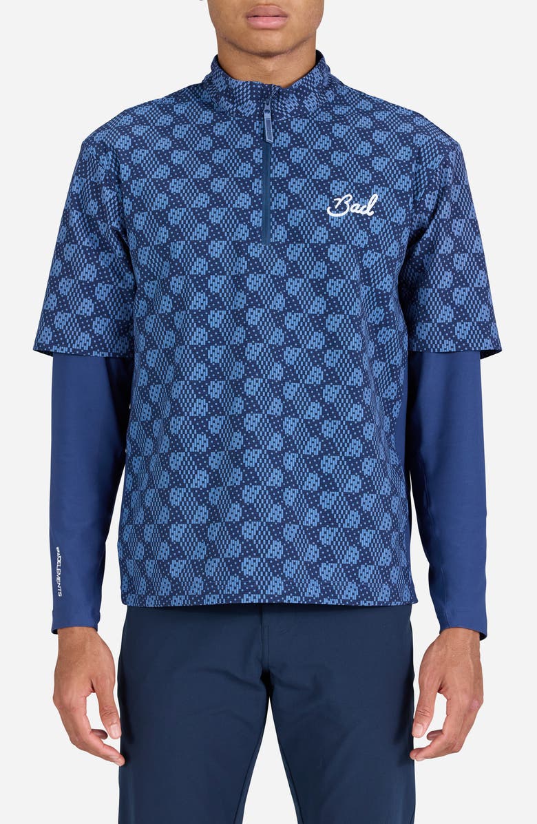 Bad Birdie Bad Elements Mechanism Quarter Zip Golf Pullover, Main, color, Blue