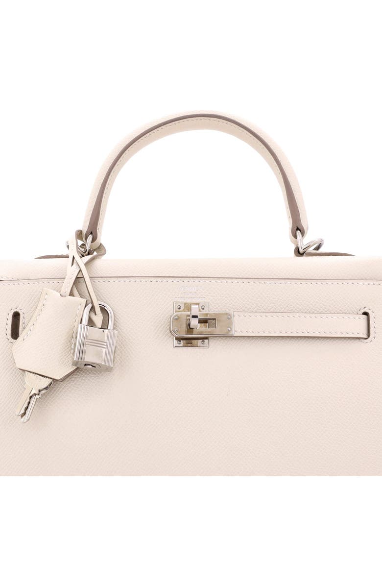 Pre-Owned Hermes Kelly Handbag Light Epsom with Palladium Hardware 25, Alternate, color, Craie