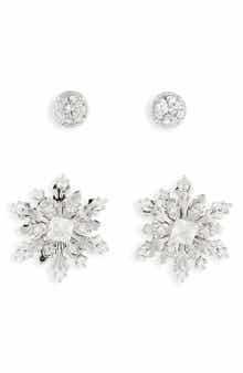 Nadri Set of 2 Snowflake Stud Earrings