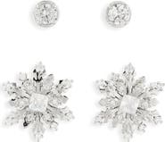 Nadri Set of 2 Snowflake Stud Earrings