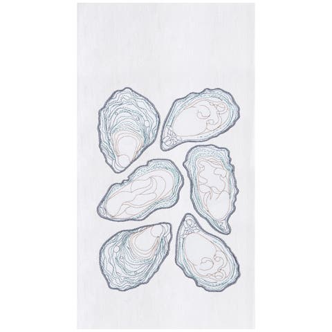 Oysters Kitchen and Bathroom Graphic Print Hand Towel