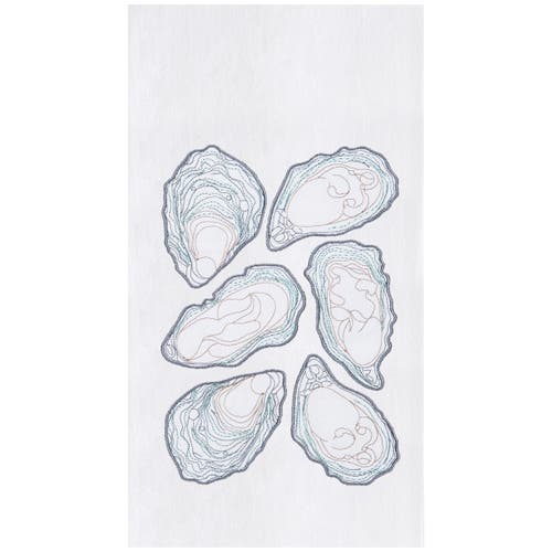 C & F Home C&f Home Oysters Kitchen And Bathroom Graphic Print Hand Towel In Blue