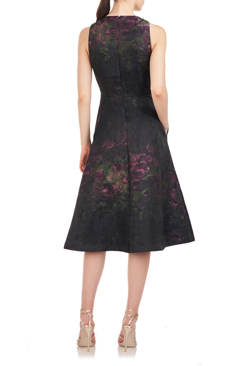 Inga Floral Ruffle Detail Cocktail Dress, Alternate, color, DARK MIDNIGHT MULTI