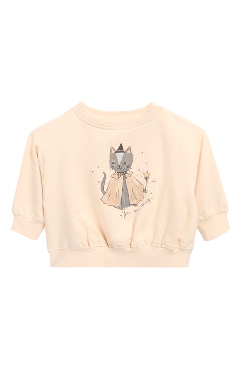 Kids' Magic Cat Graphic Fleece Sweatshirt