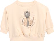 QUINCY MAE Magic Cat Graphic Fleece Sweatshirt