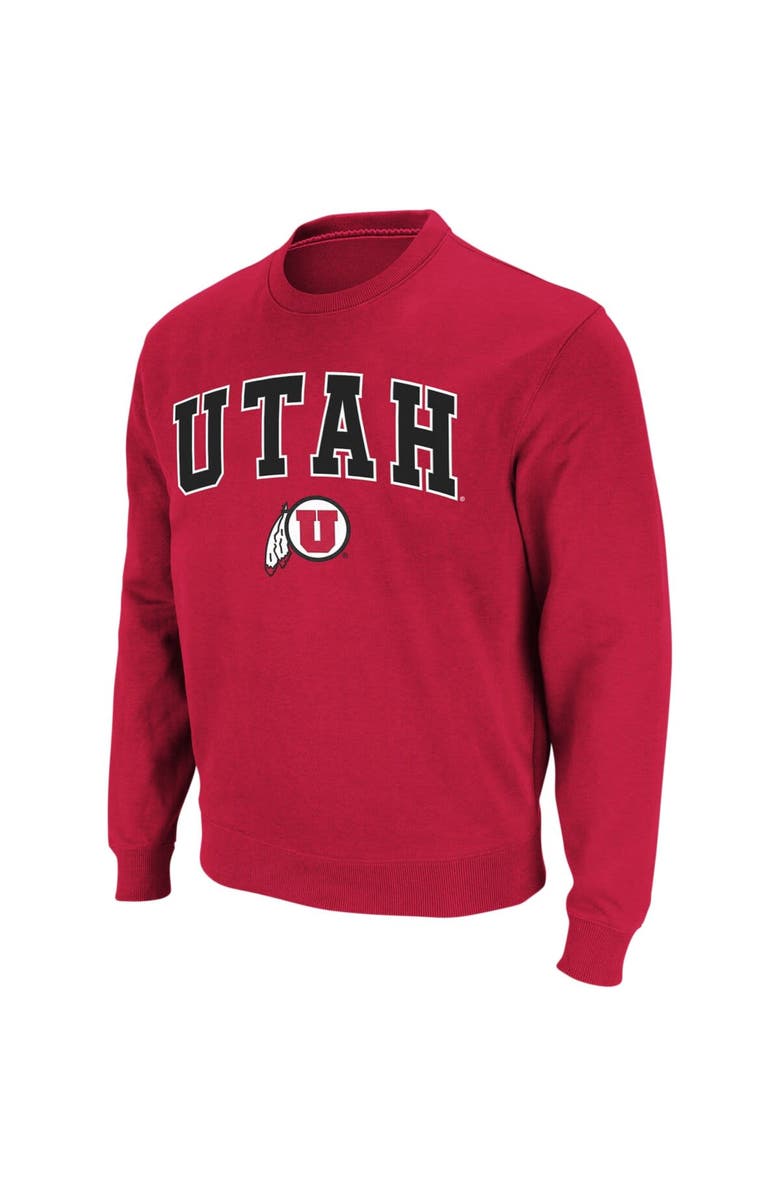 COLOSSEUM Men's Colosseum Red Utah Utes Arch & Logo Crew Neck Sweatshirt, Alternate, color, Red