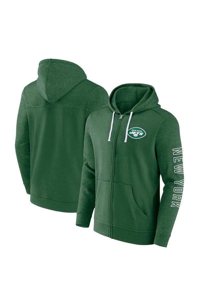 FANATICS Men's Fanatics Branded  Green New York Jets Offensive Lineup Hoodie Full-Zip Hoodie, Main, color, 