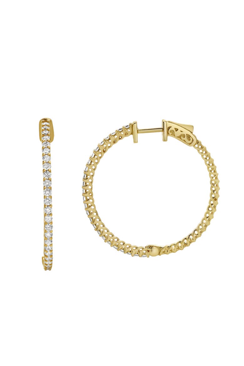 Sepharna 14K Gold Diamond Hoop Earrings - 1.2 Cts, Alternate, color, 14K Yellow Gold