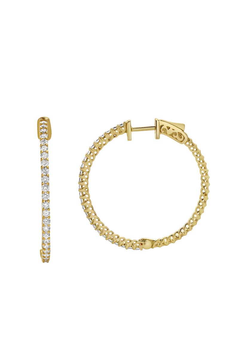 LuvMyJewelry Sepharna 14K Gold Diamond Hoop Earrings - 1.2 Cts, Alternate, color, 14K Yellow Gold