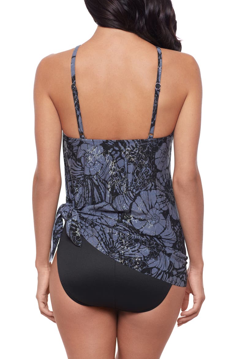 Shell Beach Parker Skirted One-Piece Swimsuit, Alternate, color, BLACK/ MULTI