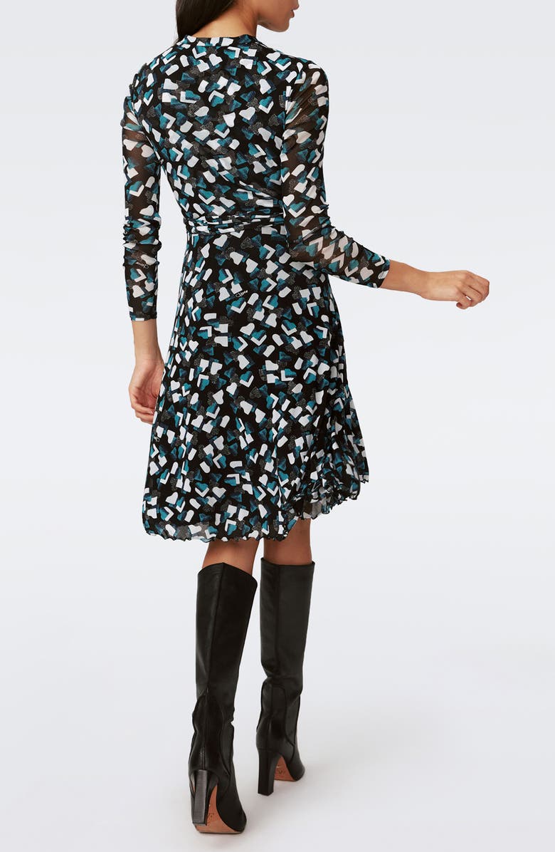 Diane von Furstenberg Brenda Long Sleeve Faux Wrap Dress, Alternate, color, 