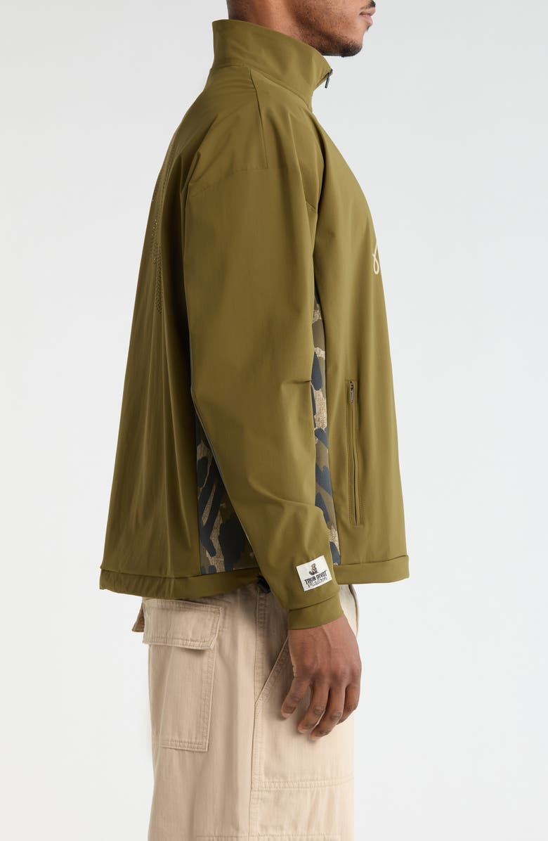 Malbon Golf Tour Divot Quarter-Zip Camouflage Jacket, Alternate, color, Bark Camo