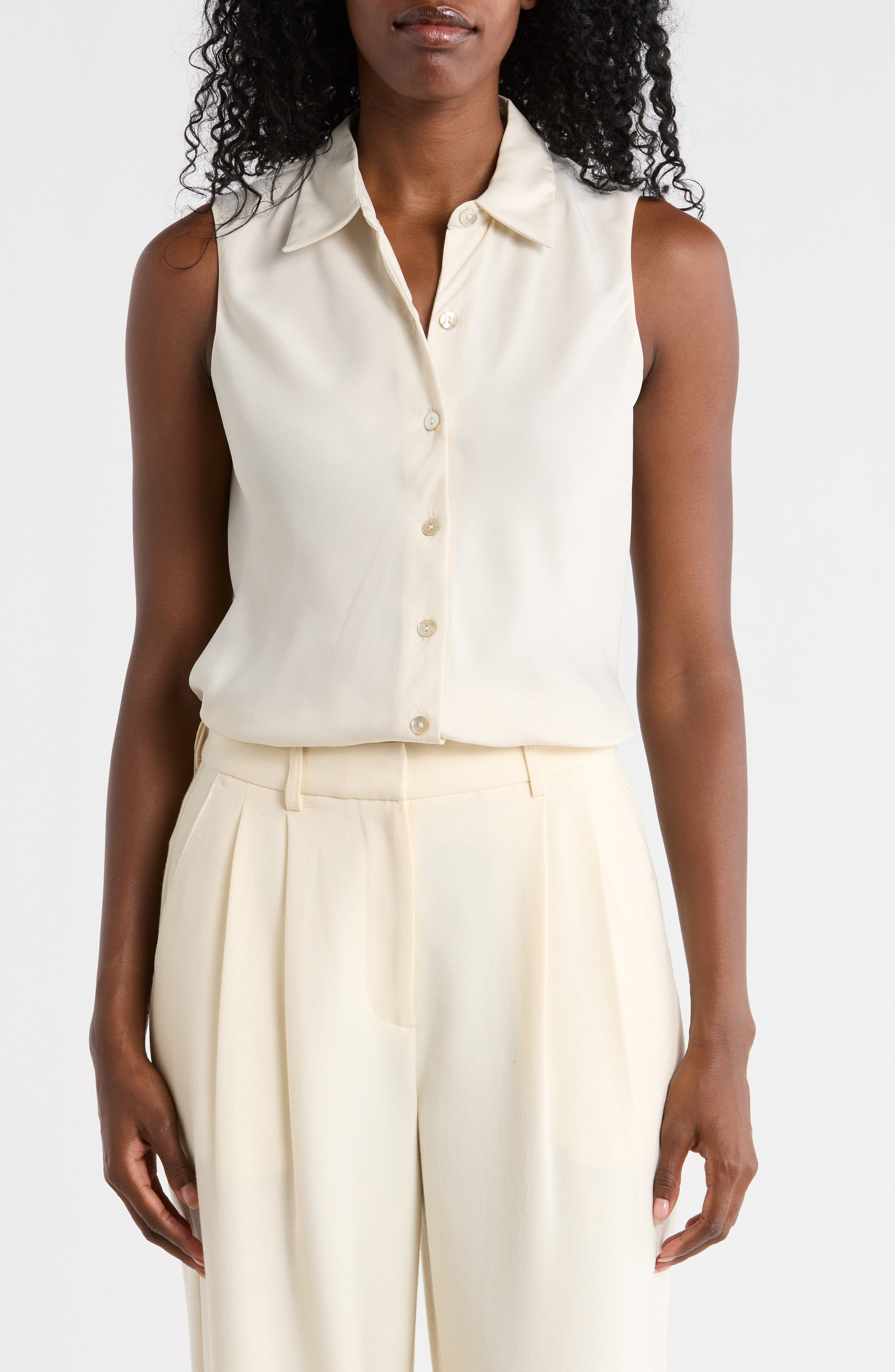 Sleeveless Button-Up Shirt - image 5