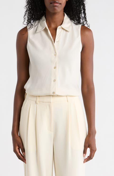 Sleeveless Button-Up Shirt