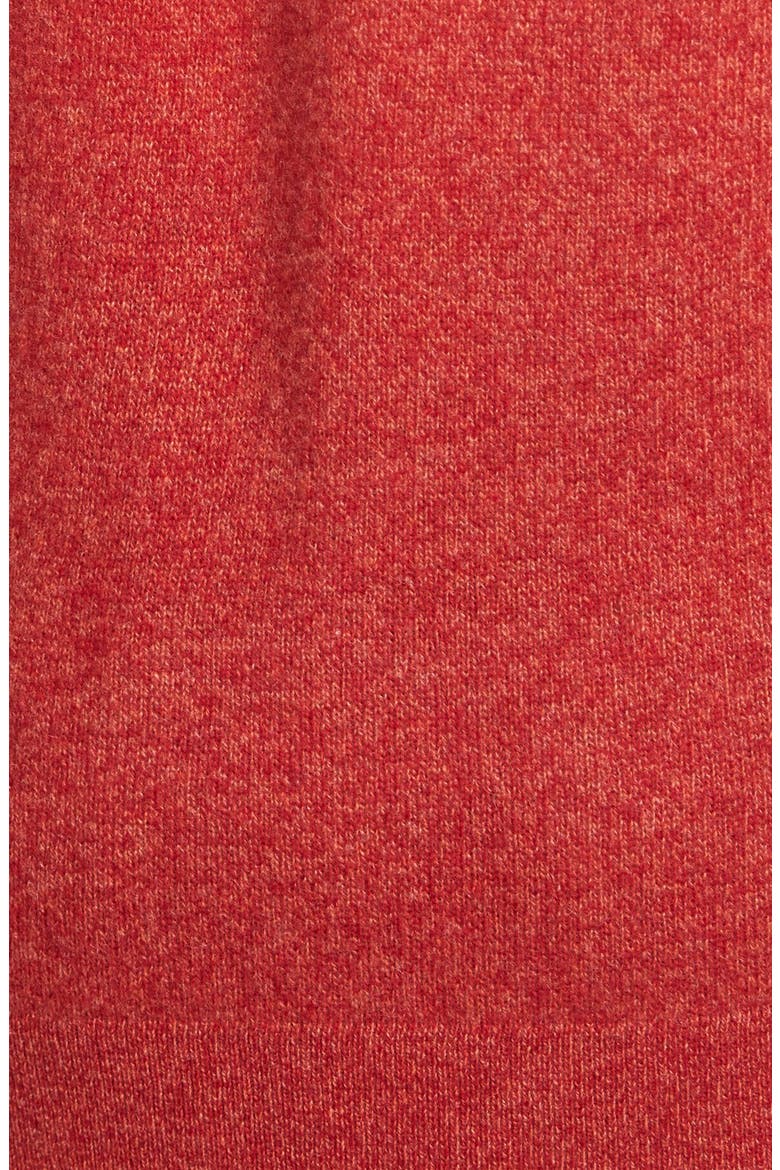 V-Neck Lightweight Cashmere Sweater, Alternate, color, RED- ORANGE MARL