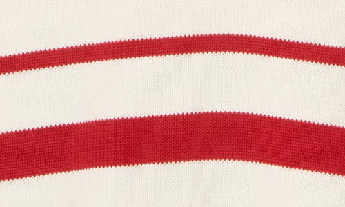 French Connection Stripe V-neck Sweater In White