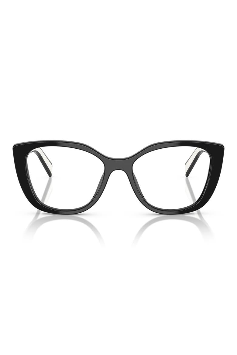 51mm Cat Eye Optical Glasses, Main, color, BLACK