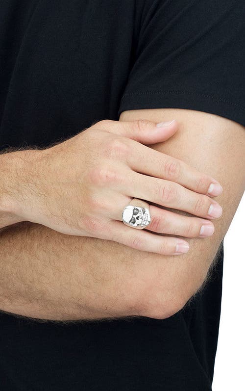 King Baby Studio Small Classic Skull Ring In Silver