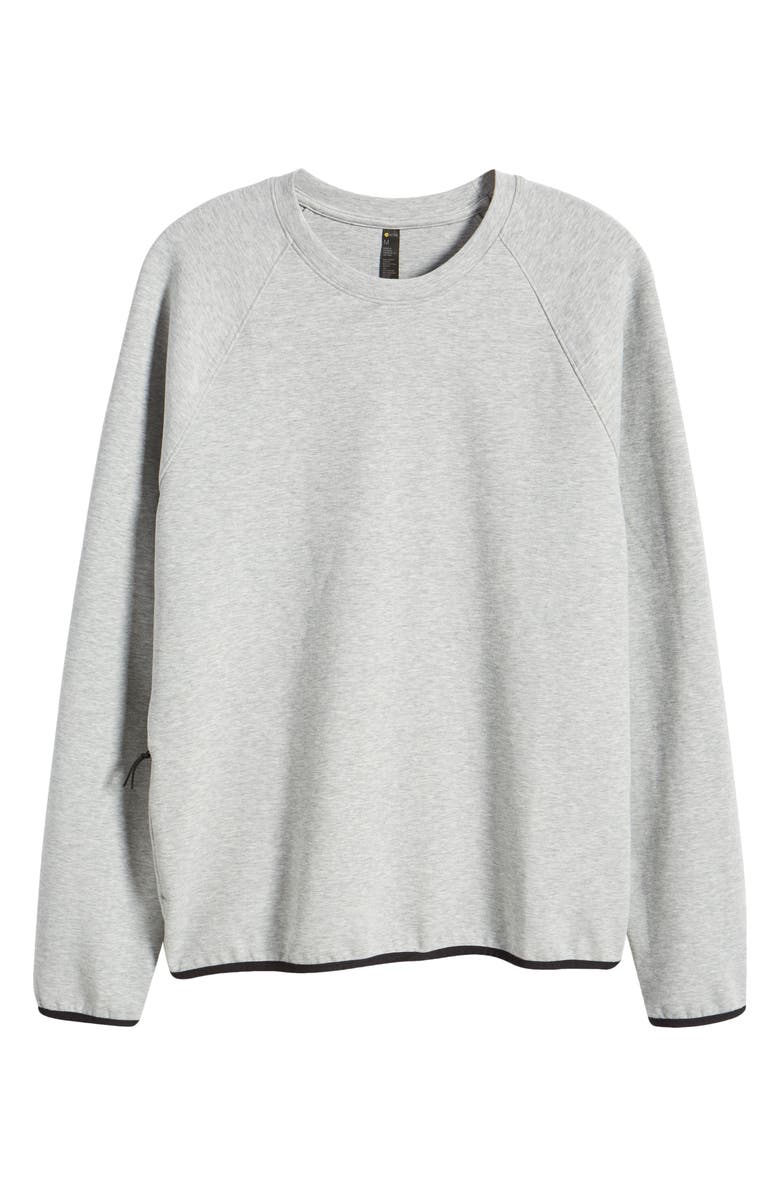 Zella Powertek Crewneck Sweatshirt, Alternate, color, Grey Heather