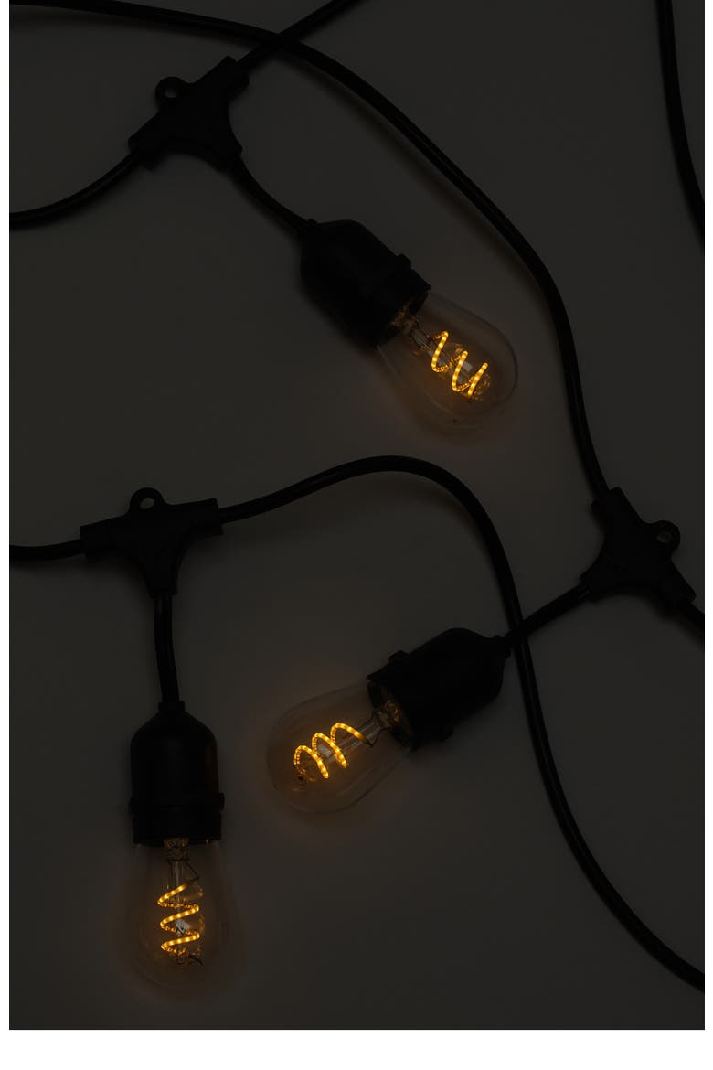 48 ft, 15‑light Plug‑In Heavy Duty LED Outdoor String Lights, Weatherproof Spiral Filament Bulbs, Alternate, color, 48 ft 15 Bulbs | Soft White