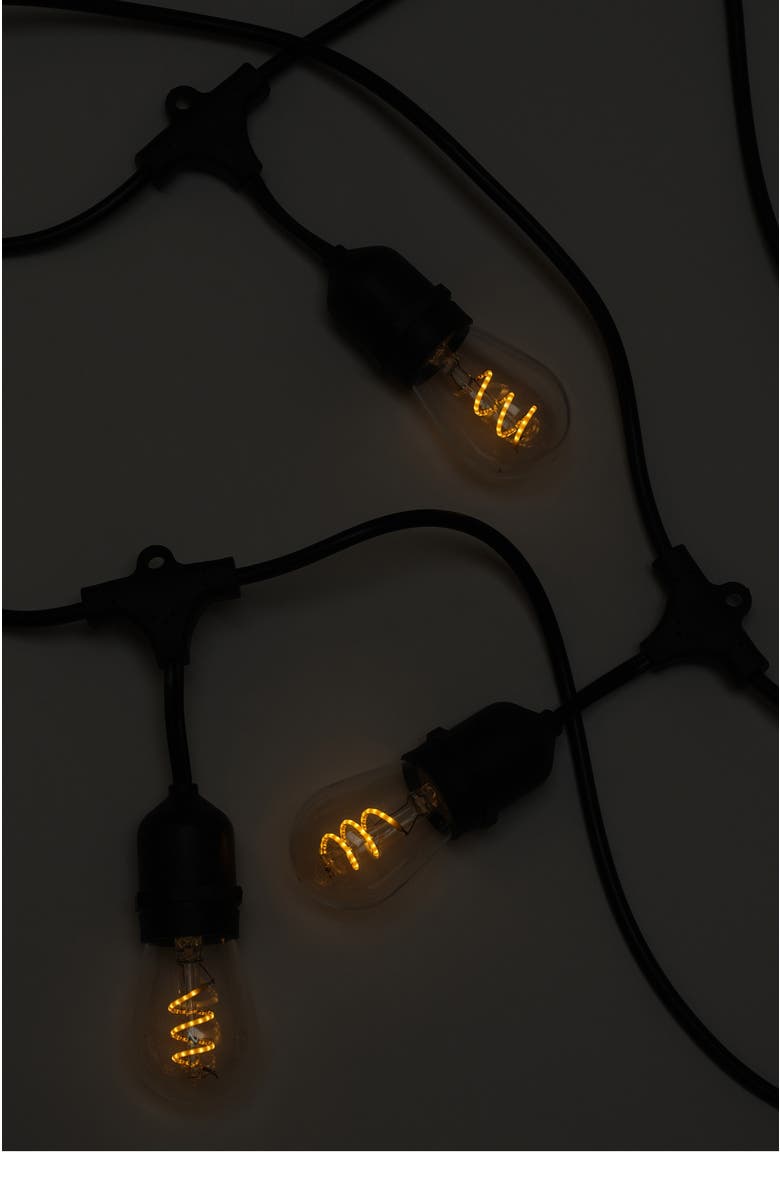 Brightech 48 ft, 15‑light Plug‑In Heavy Duty LED Outdoor String Lights, Weatherproof Spiral Filament Bulbs, Alternate, color, 48 Ft 15 Bulbs | Soft White
