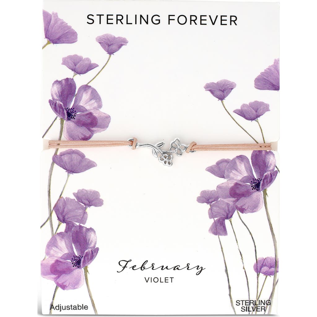 Sterling Forever Birth Flower Bracelet in Silver- February at Nordstrom Rack