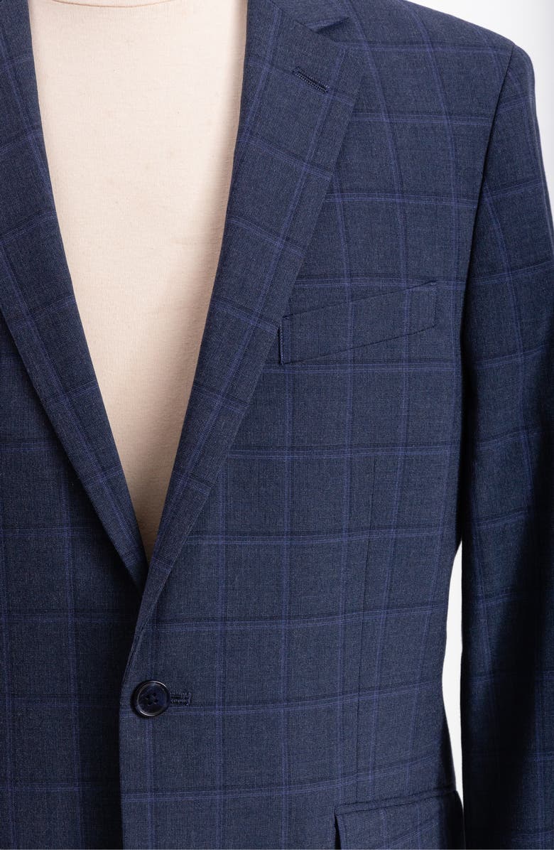 SAVILE ROW CO Windowpane Plaid Tailored Fit Suit, Alternate, color, Blue