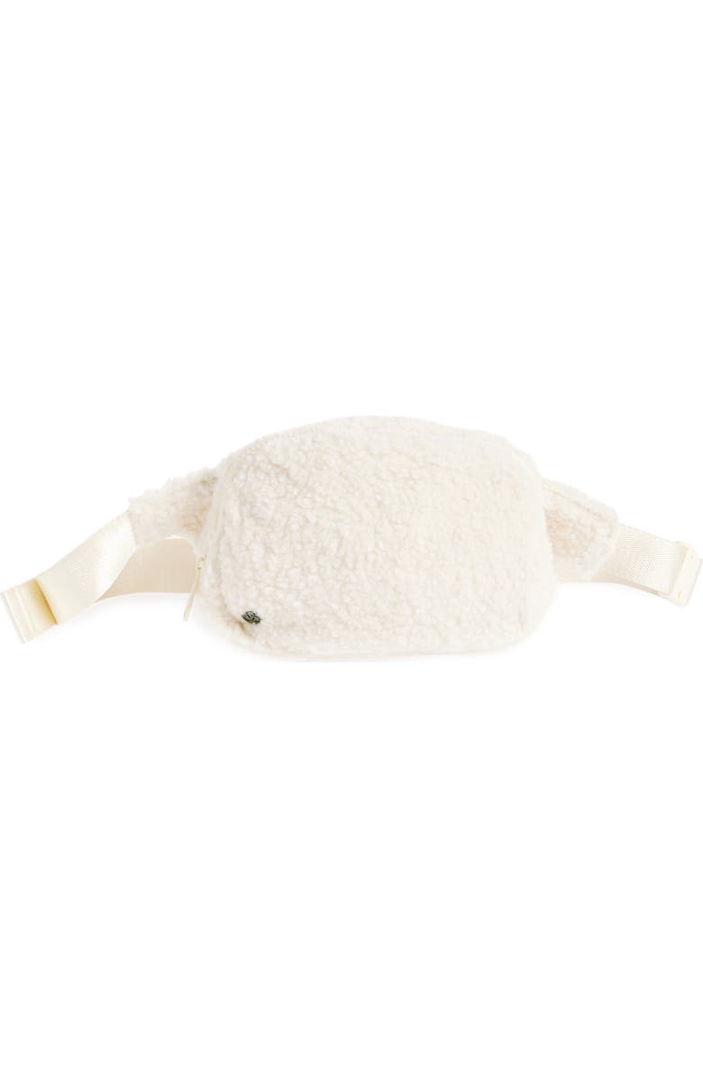 Zella Faux Shearling Crossbody, Main, color, Ivory Egret