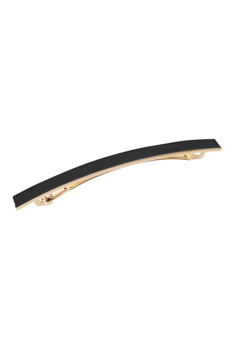 'Atelier' Enamel Barrette, Main, color, BLACK/ GOLD