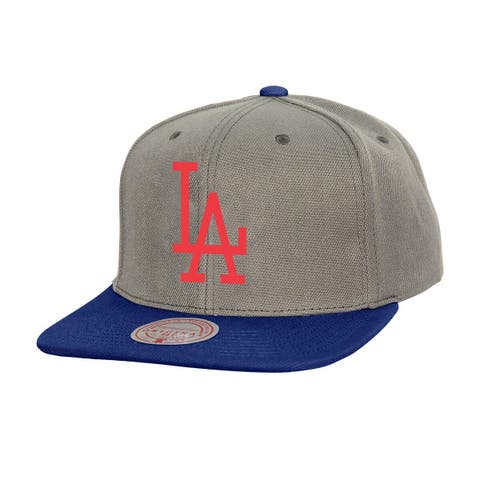 Men's Mitchell & Ness Gray Los Angeles Dodgers Cooperstown Collection Basic Flip Snapback Hat
