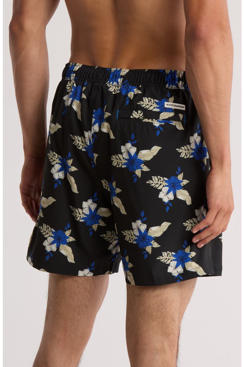 Midnight Garden Swim Trunks, Alternate, color, METEORITE