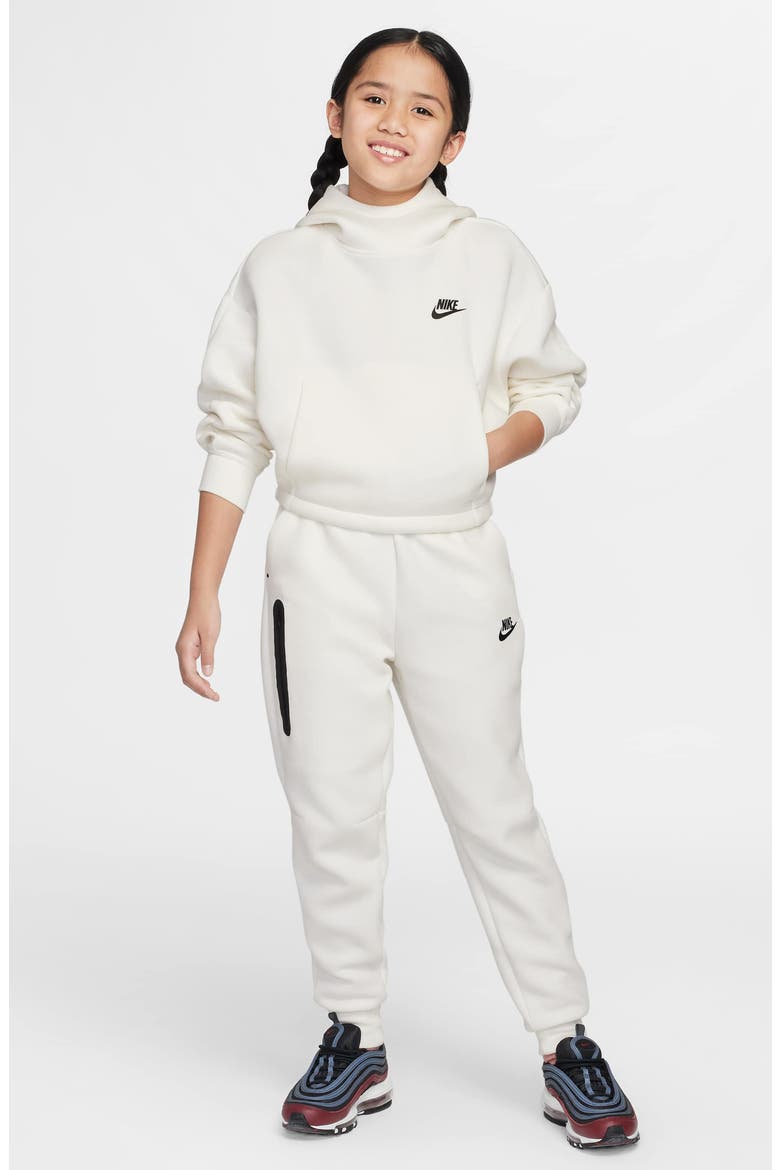 Kids' Sportswear Tech Fleece Oversize Hoodie, Alternate, color, SAIL/ BLACK