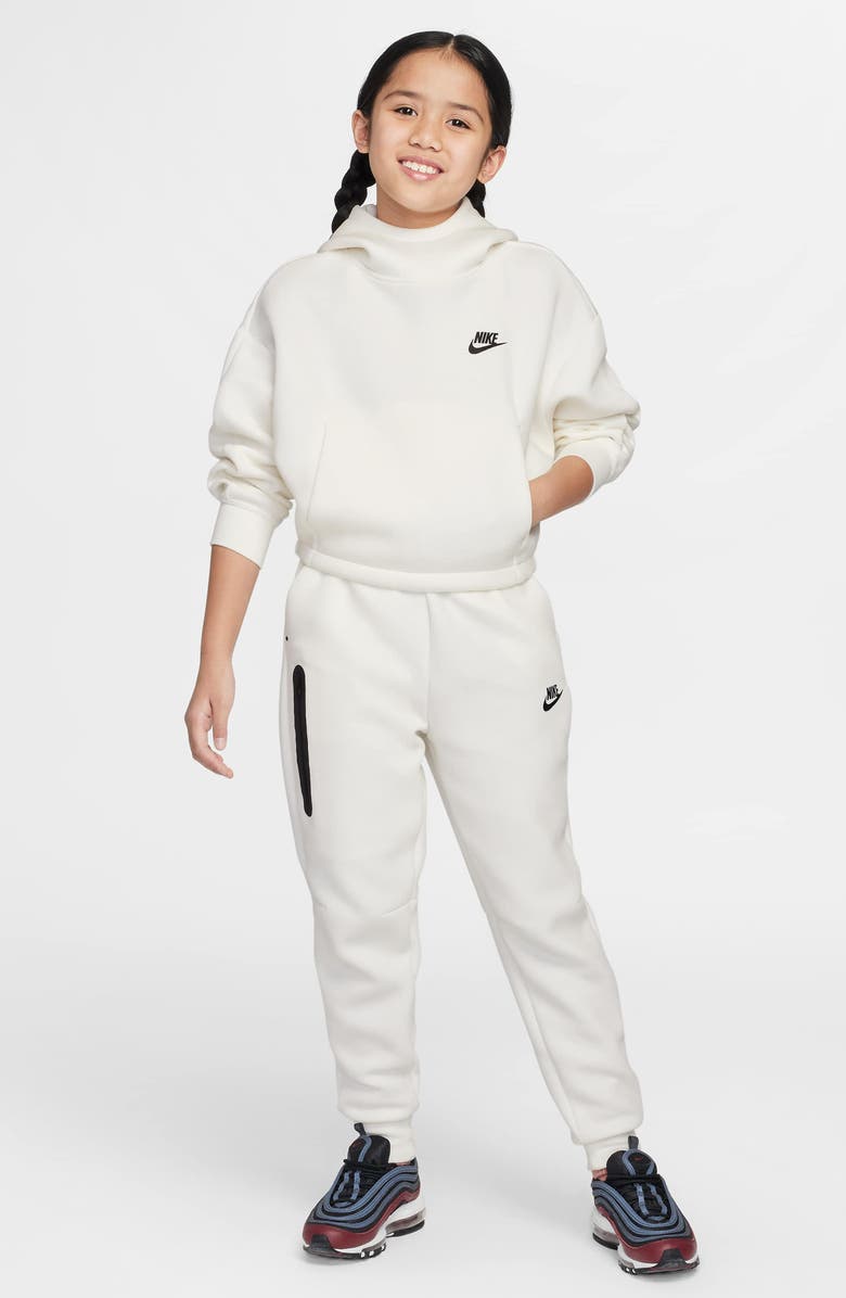 Nike Kids' Sportswear Tech Fleece Oversize Hoodie, Alternate, color, Sail/ Black