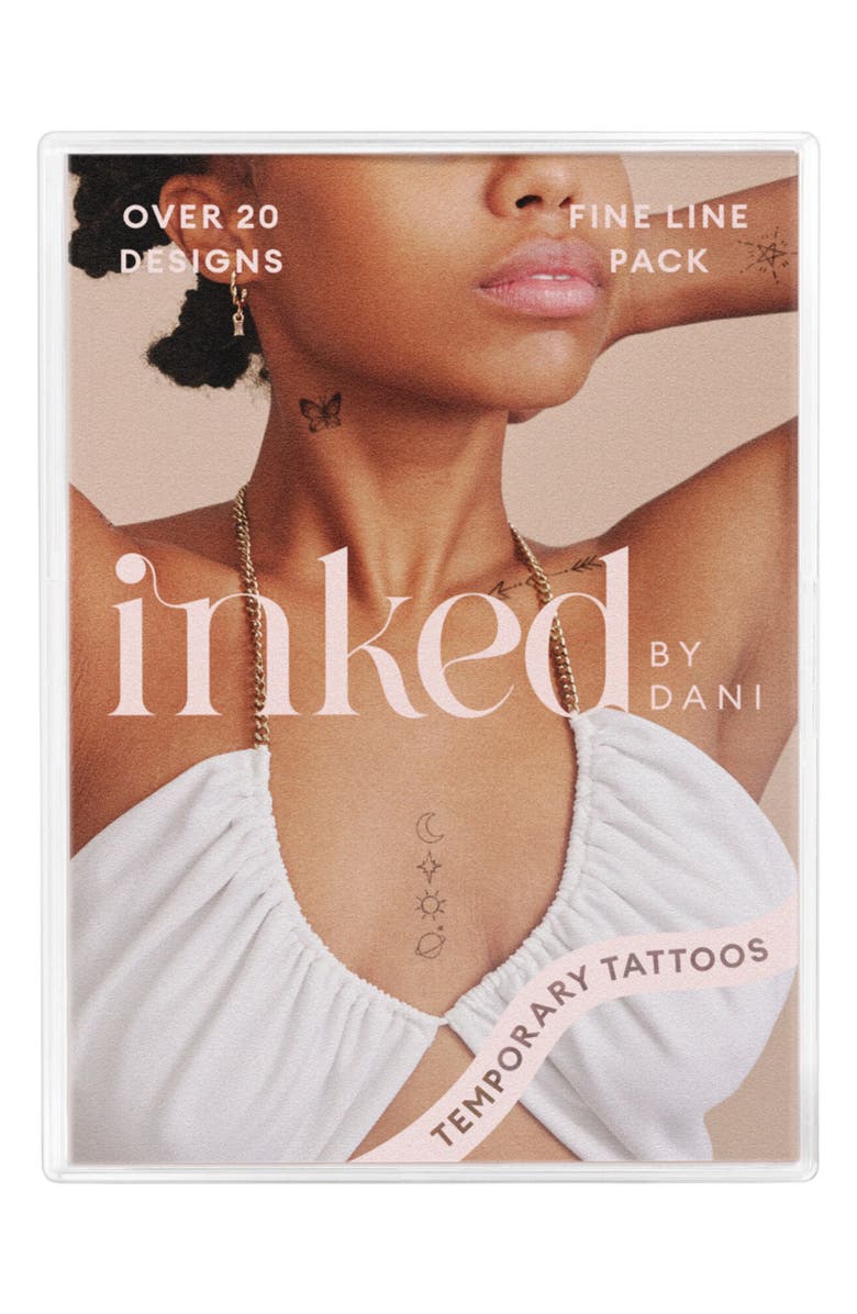 INKED by Dani Fine Line Temporary Tattoos, Alternate, color, Black