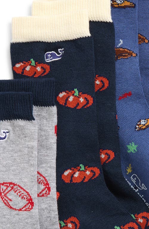 Vineyard Vines Kids' Assorted 3-pack Thanksgiving Icons Socks In Multi