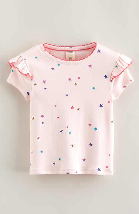 Tucker + Tate Kids' Print Ruffle Sleeve Cotton T-Shirt