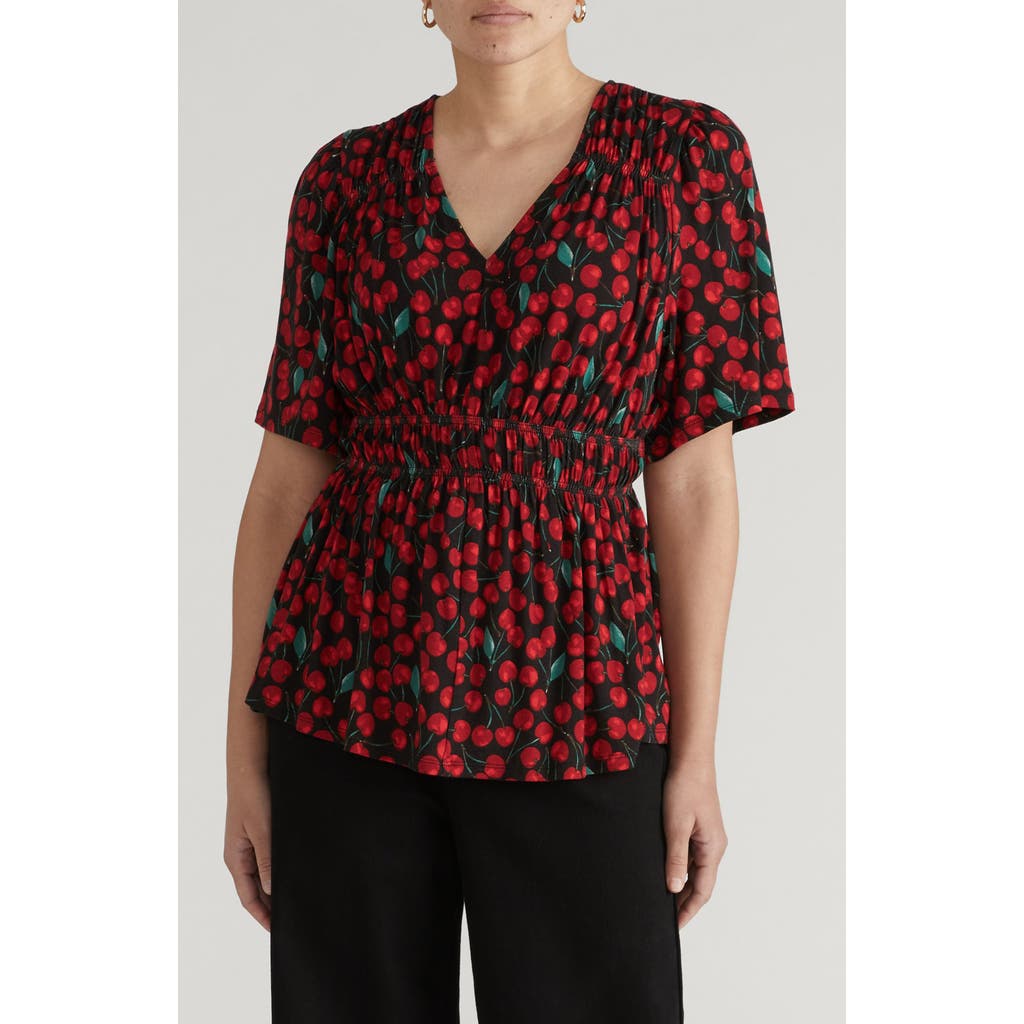 Universal Standard Liquid Jersey Peplum Top In Multi