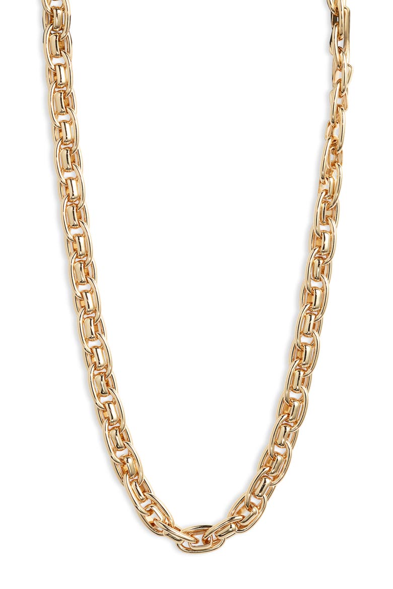 Luxe Double Curb Chain Necklace, Main, color, GOLD