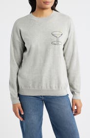 Bobeau Martini Crewneck Cotton Sweater