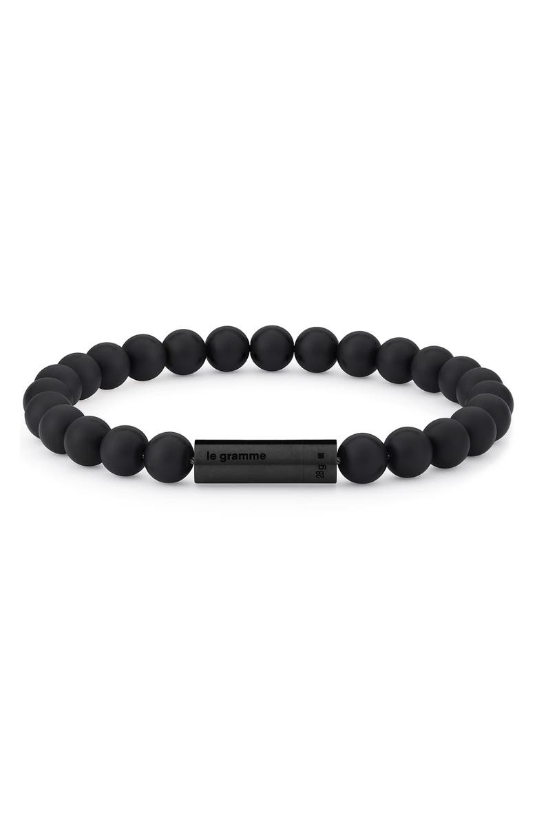 le gramme Men's 28G Ceramic Beaded Bracelet, Main, color, 
