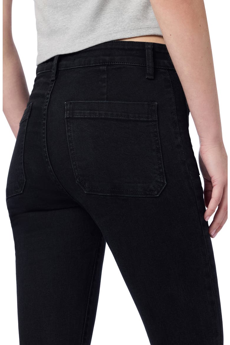 Patch Pocket High Waist Bootcut Jeans, Alternate, color, BLACK