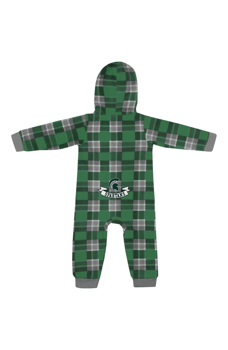 COLOSSEUM Infant Colosseum  Green Michigan State Spartans Full-Zip Plaid Hoodie Long Sleeve Jumper, Alternate, color, Green